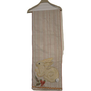 Easter Bunny Gingham Check Table Runner with Pom-Pom Tails (13x70)